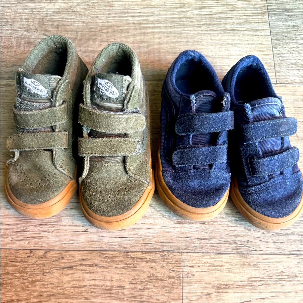 Toddler size 8 sneakers (4 pairs total- Vans, Hey Dude, Carters)